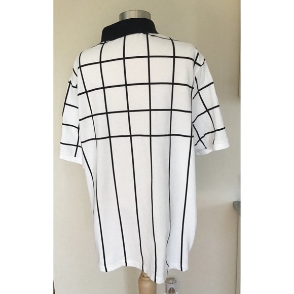 ARTHUR ASHE 1975 TENNIS BLACK WHITE CHECK POLO MEN’S SIZE XXL NEW - Picture 4 of 5